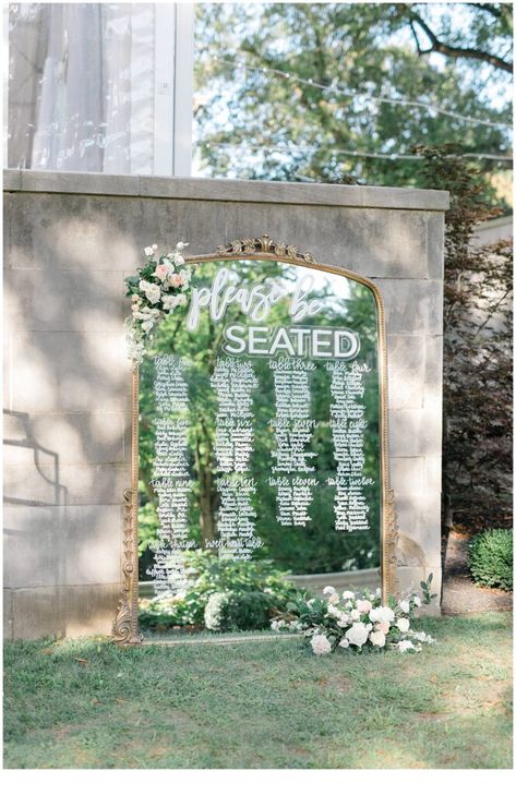 Early Fall Wedding at Curtis Arboretum in Wyncote, Pennsylvania - Shannon & John Ryan | Amber Dawn Photography Gorgeous Mansions, Mirror Seating Chart, Early Fall Weddings, Arboretum Wedding, Wedding Hangers Personalized, Dawn Photography, Romantic Photography, Wedding Hangers, Card Display