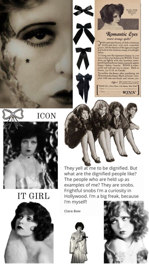 Clara Bow ~ It Girl, flapper, roaring 20’s, silent film, icon. Taylor Swift Clara Bow, Dibujos Cute, Old Fashion, 1920s Fashion, It Girl, Just Girly Things, I Icon, Vintage Aesthetic, My Vibe