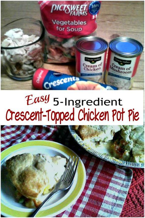 Easy Crescent-Topped Chicken Pot Pie – Haphazard Homemaker Pot Pie Recipe Easy Crescent Rolls, Turkey Pot Pie With Crescent Rolls, Turkey Pot Pie Recipe Easy Pillsbury, Chicken Pot Pie With Crescent Rolls, Pot Pie With Crescent Rolls, Food For Fall, Crescent Roll Recipes Dinner, Pot Pie Recipe Easy, Recipes Using Crescent Rolls