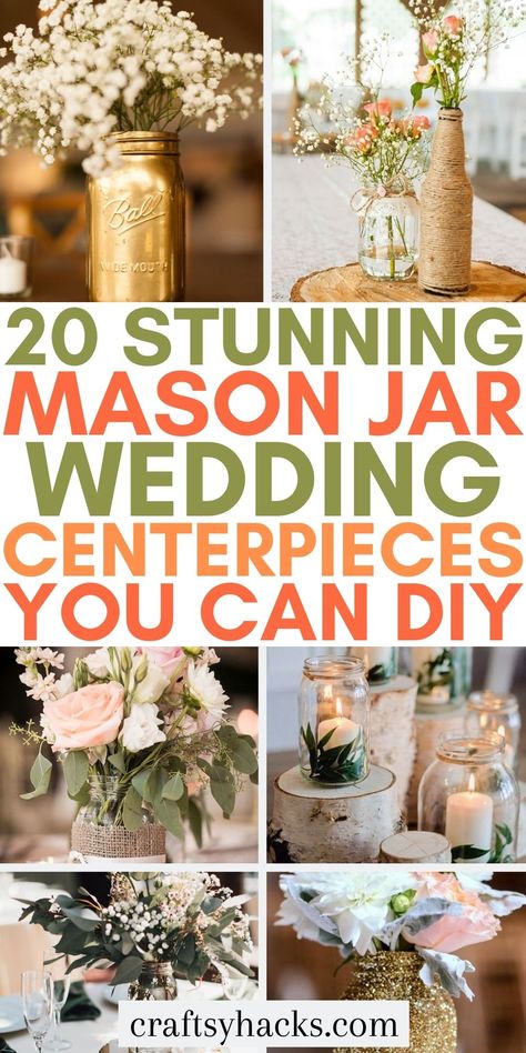 Mason Jar Bridal Shower Centerpieces, Mason Jar Tea Lights Wedding, Mason Jars Centerpieces For Weddings, 50th Wedding Anniversary Centerpieces Diy, Mason Jar Decorations For Weddings, Wedding Rehearsal Centerpieces, 50 Anniversary Centerpiece Ideas, Flowers In Mason Jars Wedding, Wedding Jars Centerpieces