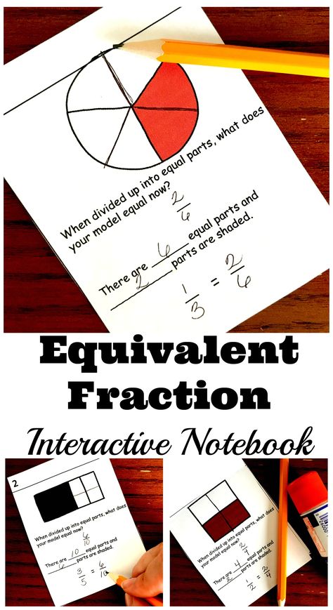 This free equivalent fractions interactive notebook is a great way to teach equivalent fractions to your children with visual models or an area model. Equivalent Fractions Activities, Math Worksheets For Kids, Area Model, Teaching Fractions, Fraction Activities, Math Graphic Organizers, Math Centers Middle School, Math Activities For Kids, Free Notebook