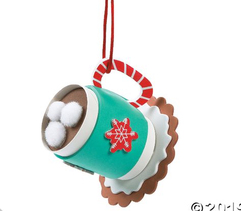 Hot cocoa DIY ornament Candy Christmas Ornaments, Hot Cocoa Ornaments, Ornaments Gift Ideas, Hot Cocoa Party, Classroom Christmas Party, Cocoa Party, Candy Christmas Tree, Kids Christmas Crafts, Homemade Christmas Ornaments