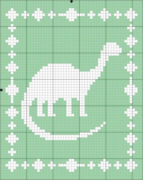 Dinosaur Filet Crochet Pattern, Dinosaur Graphgan Crochet, C2c Dinosaur Blanket, Dinosaur Knitting Chart, Dinosaur Crochet Blanket, Dinosaur Blanket Crochet, Filet Crochet Patterns Free, Lavender Chair, The Lavender Chair