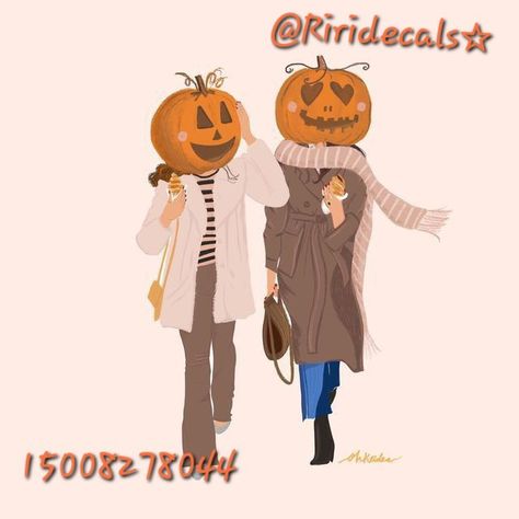 Family Picture Drawing, Cute Halloween Pictures, Spooky Illustration, Fall Decal, Illustration Stationery, Bloxburg Decals Codes Aesthetic, Preppy Decal, Cute Family Pictures, Pic Code