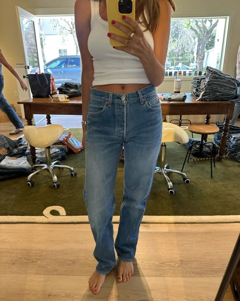 Denim Heaven @withlovelenny 🦺 Relaxed Fit Washed Denim Pants, Pre-washed Denim Straight Leg Pants, High Rise Pre-washed Denim Jeans, Everyday Wide-leg Rigid Denim Pants, Wide-leg Rigid Denim Pants In Denim Blue, Fall 2024, Denim Pants, Casual Looks, Lifestyle