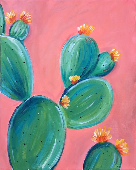 Paint "Prickly Pear" at your next party, office get together or special event. We travel to you in Southern California. Book your Painting Party today! Pear Painting, Wine And Paint Night, Sunflowers Painting, Cactus Paintings, Cuadros Diy, Whimsical Art Paintings, Painting Birthday, Cactus Painting, Sip N Paint