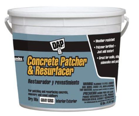 "DAP" CONCRETE PATCH AND RESURFACER 10 lb. Fast setting polymer fortified Portland cement patch Economical product for the repair of cracks, chips and breaks in concrete and masonry Adheres to concrete, brick, stone, stucco, wood sub floors and other clean masonry surfaces Crack resistant formula Gray Pail To replace c Brick Sealer, Mortar Repair, Concrete Resurfacing, Porch Makeover, Brick Stone, Portland Cement, Cinder Block, Garage Ideas, Container Size