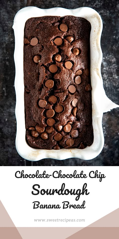 Chocolate Chip Sourdough, Cocoa Bread, Use Sourdough Starter, Sourdough Banana Bread, Chocolate Banana Muffins Recipe, Sourdough Banana, Black Color Hairstyles, Easy Sourdough Bread Recipe, Chocolate Banana Bread Recipe