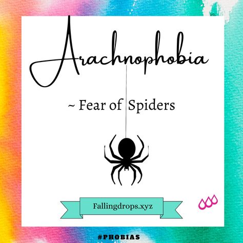 'Arachnohobia' is the fear of spiders. Spider Phobia, Fear Of Spiders, Phobia Words, Scared Of Spiders, Cool Pencil Drawings, Greek Words, The Fear, Spiders, Pencil Drawings