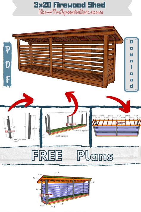 Diy Firewood Shed, Firewood Shed Plans, Building A Wooden House, Shed Plans 12x16, Storage Outdoor, Family Homestead, Build A Shed, Storage Shed Organization, Wood Shed Plans