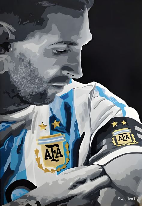 Messi Painting, Football Paintings, Soccer Drawing, Lionel Messi Wallpapers, Messi Argentina, Canine Art, Football Art, Football Poster, Sports Art