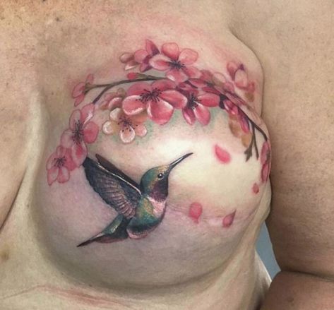 Mastectomy Scar Tattoo, Mastectomy Scars, Survivor Tattoo, Mastectomy Tattoo, On Tattoo, Scar Tattoo, Cool Chest Tattoos, Chest Tattoos For Women, Hummingbird Tattoo