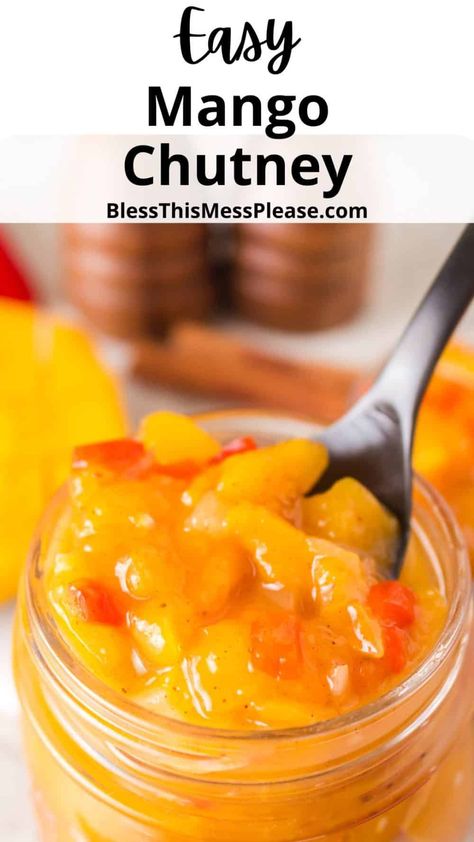 Mango chutney is a sweet and tangy condiment made from ripe mangoes and spices, adding a burst of flavor to a variety of dishes. Pineapple Mango Chutney, Mango Chutney Recipe Easy, Mango Jelly Recipe, Sweet Mango Chutney, Chutney Sandwich, Mango Chutney Recipe, Luau Food, Mango Jelly, Clean Snacks