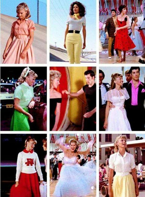 ~ Olivia Newton-John ♡ ~ Grease Outfits 1950s, Grease Fashion, Movie Outfit Ideas, Grease Theme, Grease Outfits, Grease Costume, 1959 Fashion, Grease Party, Movie Outfit