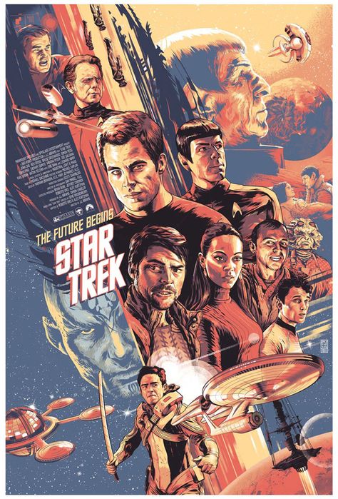 Star Trek by Aurelio Lorenzo - Home of the Alternative Movie Poster -AMP- Science Fiction Design, Star Trek Reboot, Star Trek Poster, Star Trek 2009, Art Musical, Best Movie Posters, Star Trek Art, Star Trek Movies, Movie Posters Design