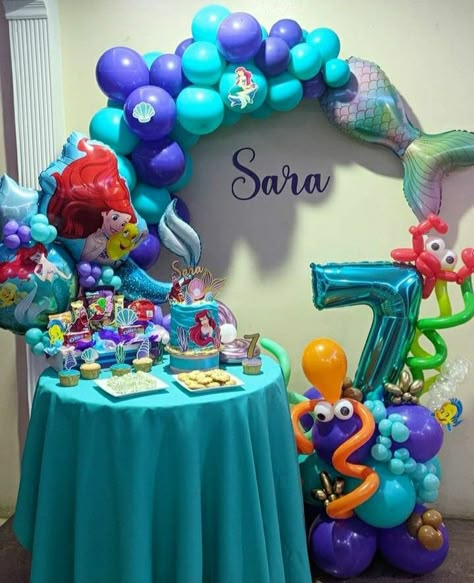 Mermaid Theme Decoration, Theme Birthday Decoration, Birthday Decoration Ideas, Ocean Magic, Mermaid Birthday Decorations, Birthday Decorations At Home, Splash Party, Mermaid Theme Birthday Party, 1st Birthday Party For Girls