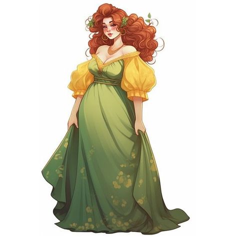 Princess Dress Plus Size, Plus Size Character Inspiration, Princess Concept Art, Princess Character Design, Fairytale Fashion, Drawing Clothes, Character Design References, Dnd Characters, Character Outfits