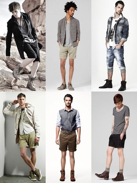 Shoes To Wear With Shorts, Boots And Shorts, Shorts Boots, Urban Jeans, Boots Look, Hipster Jeans, Mens Shorts Outfits, Style Essentials, Mens Fashion Casual Winter