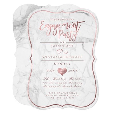 PixDezines Marble/Faux Rose Gold/Engagement Party Invitation Gold#Rose#Party#Engagement Rose Gold Engagement Party, Rose Gold Wedding Invitation, Engagement Party Cards, Gold Engagement Party, Marble Invitation Wedding, Elegant Engagement Party, Rose Gold Wedding Invitations, Rose Gold Invitations, Gold Wedding Invitation