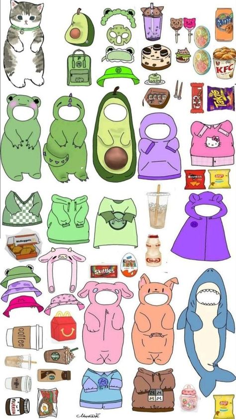 Paper Doll Craft, Emoji Set, Paper Cat, Cat Doodle, Things To Do When Bored, Blind Bags, Doll Crafts, The Wiz, Fantasy Character Design