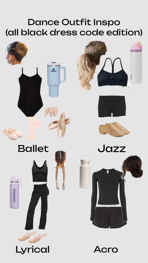 What To Wear To Dance Class Outfits, Dance Outfits Ideas, Dance Outfits Aesthetic, Dance Teacher Outfits, Dance Outfit Ideas, Dance Class Outfit, Class Outfits, Ballet Jazz, All Black Dresses