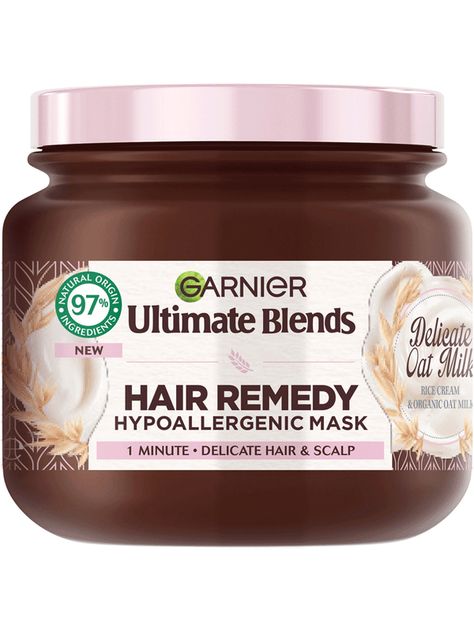 I've Think That I've Found The Remedy To Dry & Delicate Hair | Garnier Ultimate Blends Delicate Oat Milk Hair Remedy Hypoallergenic Mask | Gifted - Luke Sam Sowden Haircare Wishlist, Milk Hair, Tartaric Acid, Dull Hair, Rice Bran Oil, Hair Remedies, Hair Food, Normal Hair, Hair Scalp