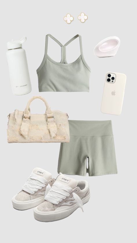 ☁️ #outfitinspo #beauty #sagegreen #sport #sportfit #sporty #sportsoutfit #sportygirl #workout #workoutfit #workoutfits #aesthetic #vancleef #vanilla Sporty Cute Outfits, Workout Outfits Aesthetic, Sporty Fits, Dance Fits, Girl Exercise, Outfits Athletic, Sporty Aesthetic, Vanilla Girl, Workout Essentials