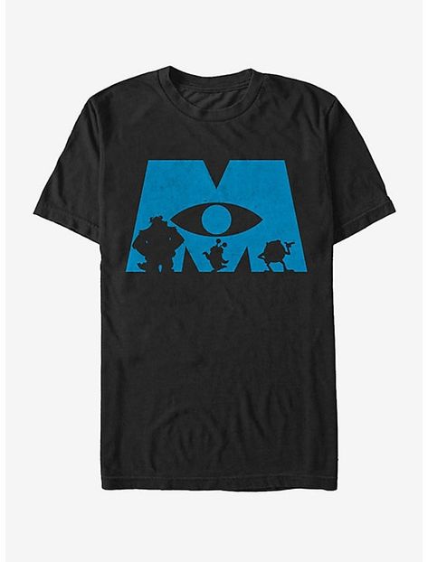 Monsters Inc. Logo Silhouette T-Shirt, BLACK Monsters Inc Logo, Monsters Inc Shirt, Toy Story Andy, Disney Monsters Inc, Mike From Monsters Inc, Inc Logo, Mike And Sulley, Logo Silhouette, Disney Finding Nemo