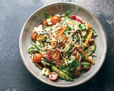 Veggie Lunch Ideas, Noodles Salad, Soba Salad, Soba Noodle Salad, Cold Soba, Soba Noodles Salad, Vegetarian Recipes Lunch, Soba Noodle, Noodle Salad Recipes