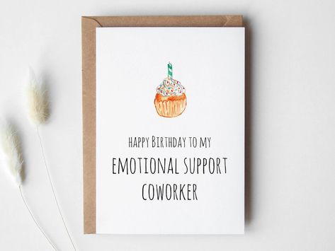 Work Bestie Greeting Card DIGITAL DOWNLOAD, Coworker Birthday Gift - Etsy Hungary Coworker Birthday Ideas, Coworker Birthday Ideas Offices, Coworker Birthday, Coworkers Birthday, Coworker Birthday Gifts, Work Bestie, Bff Birthday, Birthday Cards Diy, Emotional Support