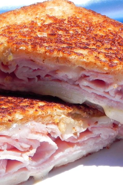 Easy Ham And Cheese Sandwiches, Canned Ham Sandwich Recipes, Ham Melt Sandwiches, Deli Ham Sandwiches, Recipes Using Lunch Meat, Grilled Ham Sandwiches, Good Sandwiches Recipes Easy, Hot Ham And Cheese Hoagies, Best Grilled Ham And Cheese Sandwich