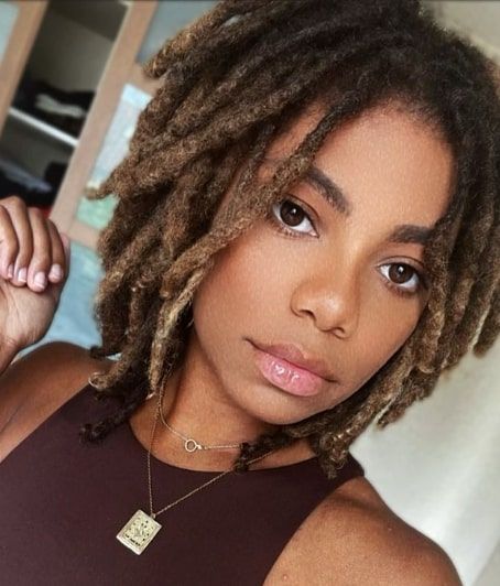 Instant Short Dreadlocks Hairstyle For Women Locks For Black Women, Dreadlocks Bob Hairstyles, Medium Size Dreadlocks Black Women, Dreadlock Colors, Light Brown Locs Black Women, Jamaican Dreadlocks Women, Dreadlocks Hairstyles For Women, Short Dreadlock Styles For Women Black, Short Locks Hairstyle