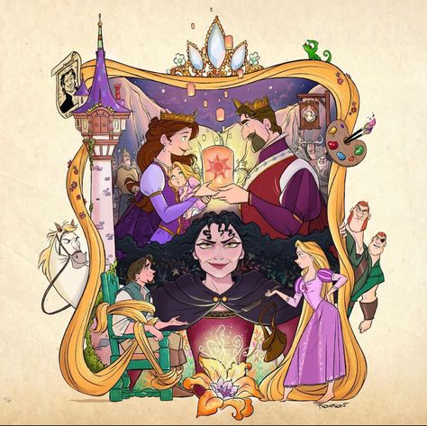 Steven Thompson, Tangled Cartoon, Tangled Disney, Deco Disney, Princesas Disney Anime, Rapunzel And Eugene, Disney Collage, Disney Rapunzel, Disney Artwork