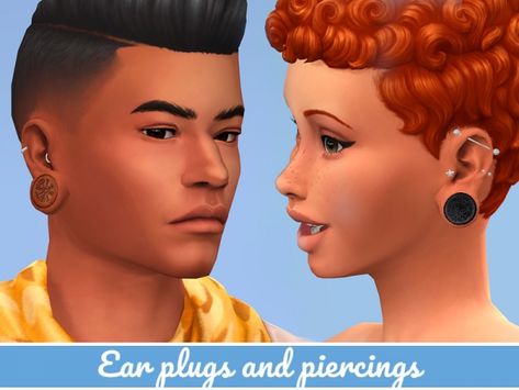 BG COMPATIBLE EAR PLUGS + PIERCINGS - The Sims 4 Download - SimsFinds.com Sims Earrings, Sims 4 Cc 2022, Ts4 Accessories, Sims Accessories, Sims 4 Content, Sims 4 Cc Maxis Match, Male Sims, Sims 4 Cc Maxis, Piercings Ear