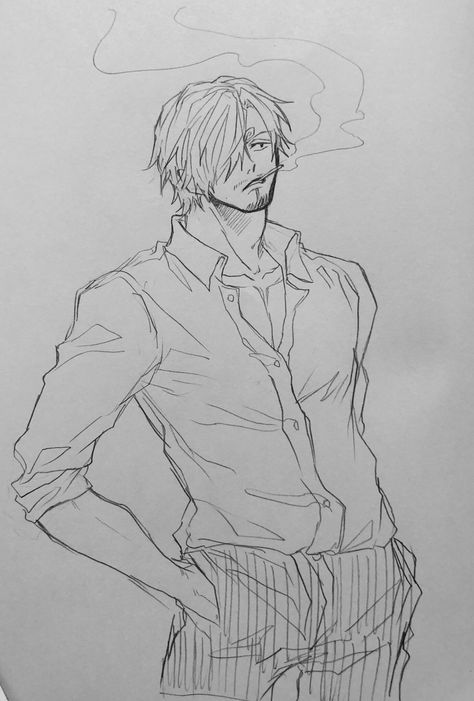 Sanji Drawing Sketch, One Piece Sanji Drawing, Sanji Sketch, Sanji Drawing, Body Image Art, Vinsmoke Sanji, Dragon Ball Painting, Abstract Face Art, Easy Drawings Sketches