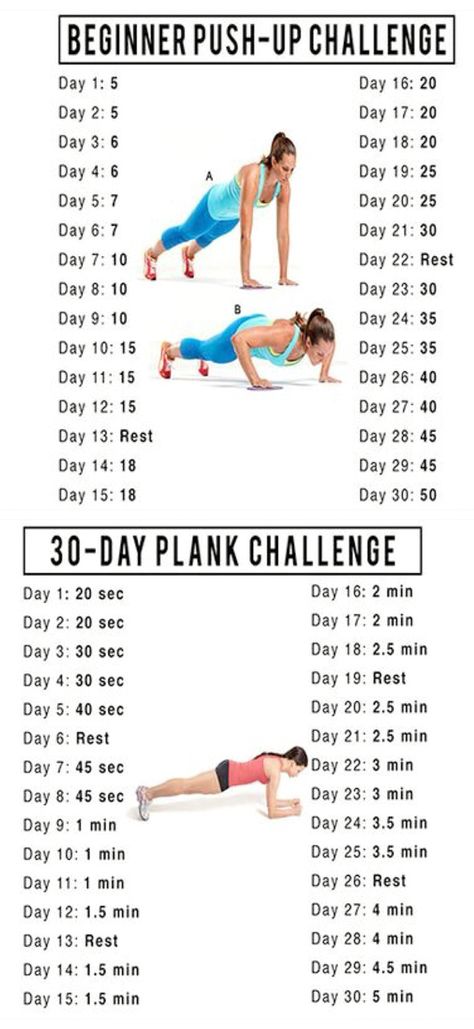 Push up & plank 30 day challenge Crunches Challenge, Crunch Challenge, 30 Day Challenges, Push Up Challenge, Push Ups, 30 Day Challenge, Health Insurance, Zumba, Get In Shape