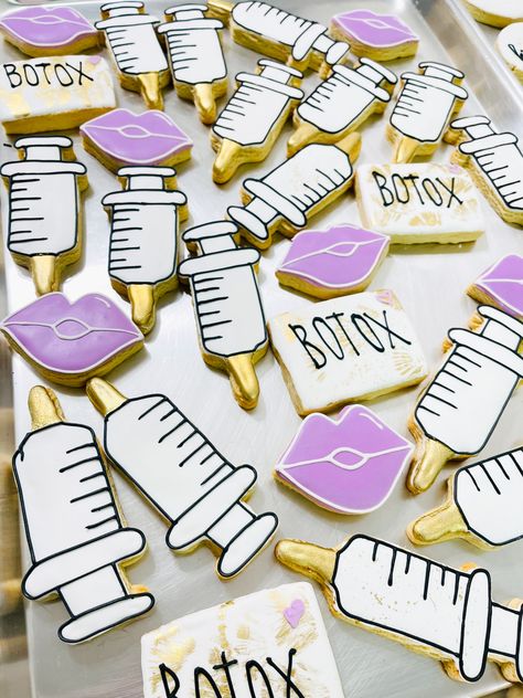 Botox Birthday Party, Botox And Filler Party Ideas, Botox Launch Party, Botox And Bubbly Party Decor, Injection Room Ideas, Medspa Party Ideas, Botox Parties Ideas Food, Botox And Brunch Party, Medical Spa Grand Opening