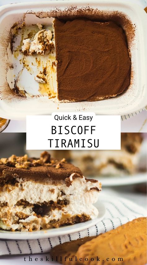 A creamy Biscoff Tiramisu, ideal for easy dessert recipes for Thanksgiving, layered with cookie butter and caramel flavors. Thanksgiving Non Traditional Recipes, Cookie Butter Tiramisu, Classic Thanksgiving Desserts, Tiramisu Thanksgiving, Biscoff Trifle Recipe, Biscoff Tiramisu Recipes, Thanksgiving Tiramisu, Thanksgiving Trifle Desserts, Biscoff Trifle