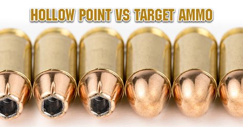 Hollow points and target ammo are completely different things that have different applications. What are those specific difference? Find out here. Hollow Point, Full Metal Jacket, What Is Self, Self Defense, Mountain Bike, Things That, Hunting, Target, Bike