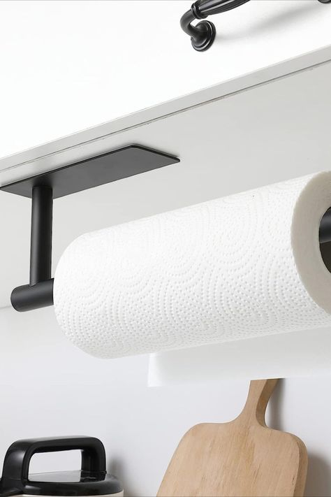 Keep your paper towels accessible without taking up counter space! Under Cabinet Paper Towel Holder, Bathroom Paper Towel Holder, Paper Towel Holder Kitchen, Bathroom Containers, Kitchen Wrap, Stainless Steel Bathroom, Modern Shelving, Modern Shower, Luxury Towels