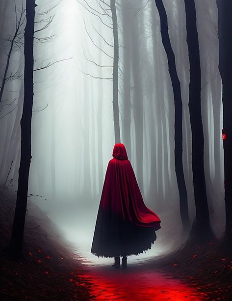 Download free HD stock image of Red Riding Hood Cape Red Cloaked Figure Art, Red Riding Hood Concept Art, Evil Red Riding Hood, Red Riding Hood Aesthetic, Hood Photoshoot, Red Riding Hood Photography, How To Draw Hoods, Horror Drawings, Red Riding Hood Cape