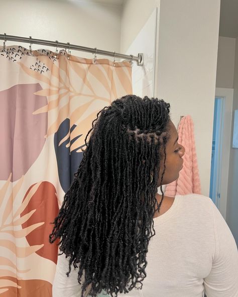 get into it. #locs #microlocs #microlocks #locjourney #locs4life #womenwithlocs #locsnation #loclife #locd Medium Micro Locs, Medium Microlocs, Microlocs Starter, Small Locs Black Women, Mirco Locs, Loc Braids, Mini Locs, Micro Locks, Small Locs