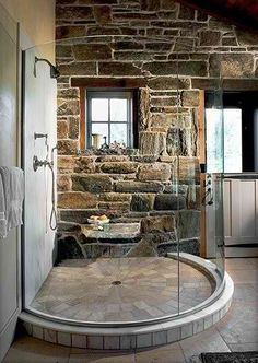 Rustic Farmhouse Bathroom Decor, Rustic Modern Bathroom, Rustic Farmhouse Bathroom, Farmhouse Bathroom Decor Ideas, Stil Rustic, Rustic Bathroom Designs, Stone Bathroom, Rustic Bathroom Decor, Farmhouse Ideas