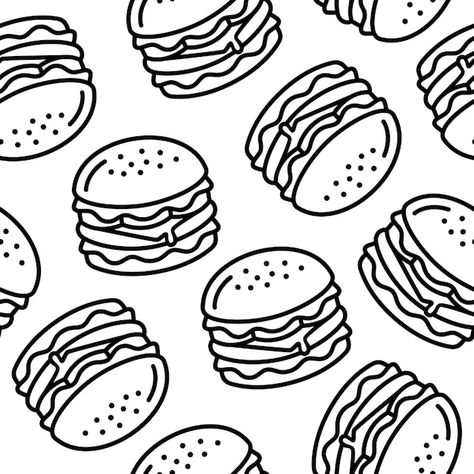 Vector line art cheese burger seamless p... | Premium Vector #Freepik #vector #hamburger #sandwich #restaurant #lunch Hamburger Sandwich, Burger Vector, Restaurant Lunch, Vector Line Art, Sandwich Restaurant, Cheese Burger, Vector Line, Psd Icon, Vector Photo