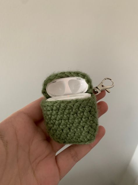 Handmade case for airpods Crochet Airpod Holder, Crochet Case For Airpods, Airpods Crochet Case, Knit Airpods Case, Airpod Case Crochet, Airpods Case Crochet, Crochet Airpods Case, Crochet Airpods, Crochet Apple