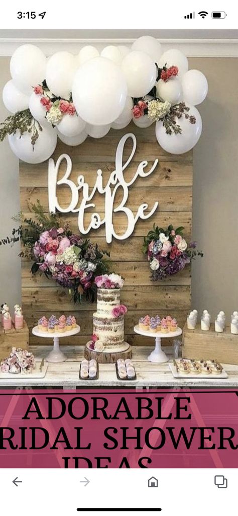 Bride Shower Theme, Tea Party Bridal Shower Decorations, Creative Bridal Shower Ideas, Bridal Shower Decorations Rustic, Bridal Shower Decorations Diy, Bridal Shower Balloons, Simple Bridal Shower, Bridal Shower Backdrop, Bride Shower