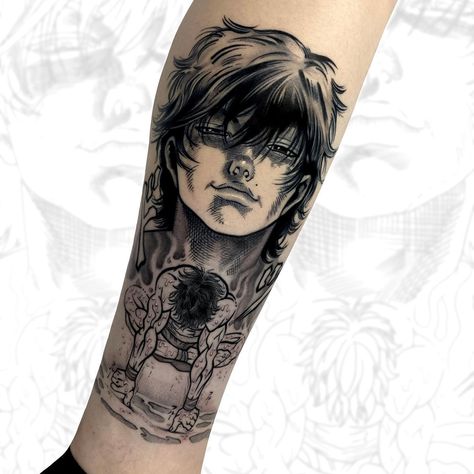 Baki Anime Tattoo Ideas, Baki Hanna Tattoo, Baki Hanma Tattoos Ideas, Baki Anime Tattoo, Baki Hanma Tattoo, Sigma Tattoo, Baki Hanma Manga, Really Bad Tattoos, Wrist Band Tattoo