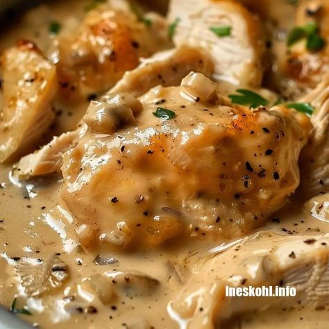 Chicken and Gravy Crockpot Chicken And Gravy, Chicken And Gravy, Slow Cooker Salisbury Steak, Chicken Mashed Potatoes, Buttery Mashed Potatoes, Crockpot Chicken Breast, Chicken Crockpot Recipes Easy, Easy Crockpot Chicken, Corn Chowder Recipe