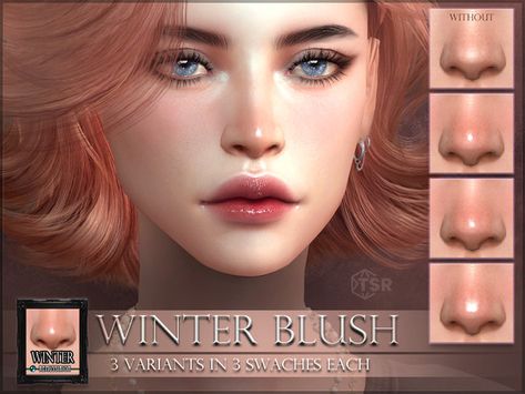 Sims 4 Cc Winter Clothes Female, Makeup Nose, Nose Highlight, Sims 4 Makeup, Mod Makeup, Nose Tip, Mods Sims 4, Los Sims 4 Mods, Sims 4 Hair Male