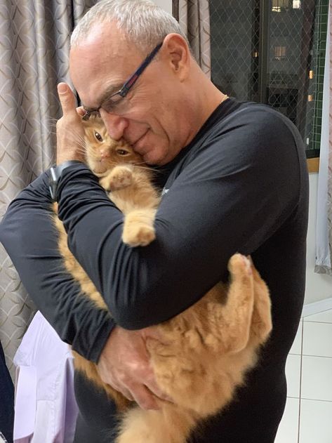 My Father, Who Used To Hate Cats, And Linus, My Cat Hate Cats, Feline Animals, Dog Door, Pets Funny, Brown Dog, Cat People, Cat Person, Animal Companions, Funny Cute Cats